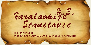 Haralampije Stanilović vizit kartica